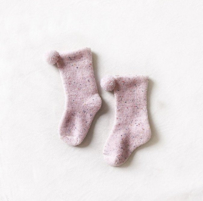 Pom Pom Socks - Pink
