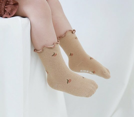 Peach shirring socks